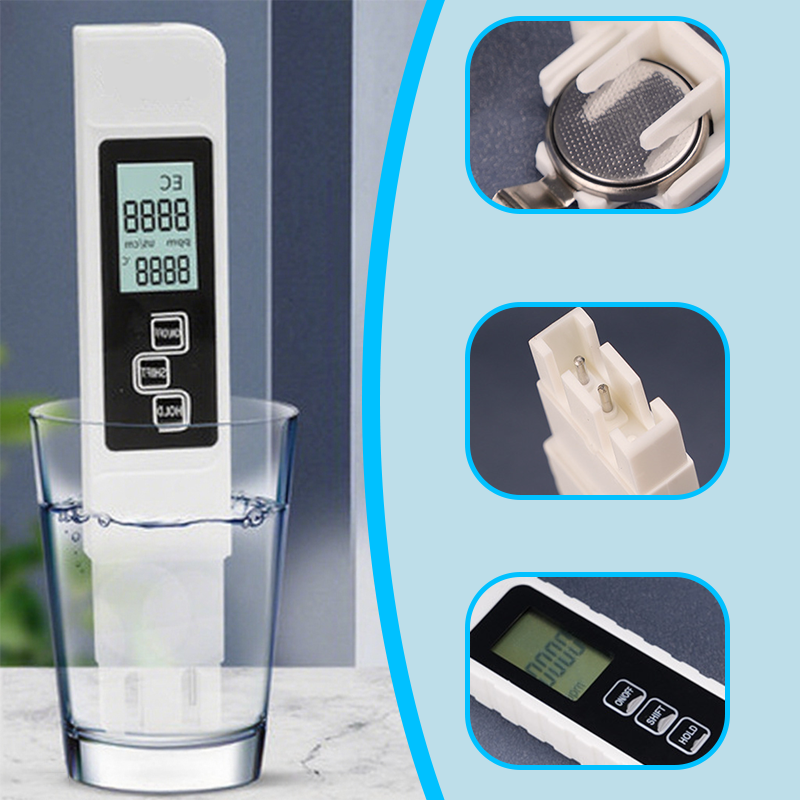 💧 ✨ 3-in-1 TDS Water Quality Tester - Measures pH, Chlorine, and Hardness with LCD Display for Pools and Aquariums 🌊📱
