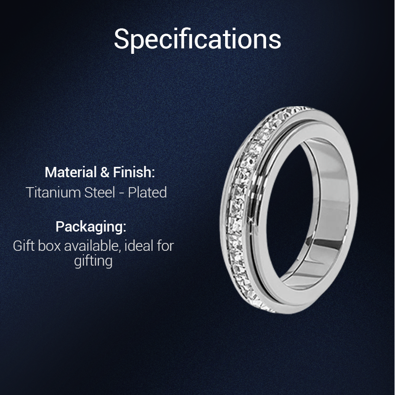 【📍Exquisite Collection📍】Titanium Steel Rotatable Spinner Ring with Zirconia💍