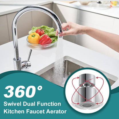 Aireador de grifo de cocina de doble función giratorio 360°