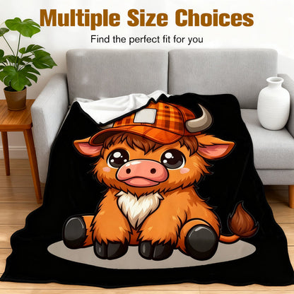 Soft & Cozy Cartoon Cow Blanket
