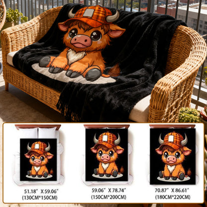 Soft & Cozy Cartoon Cow Blanket