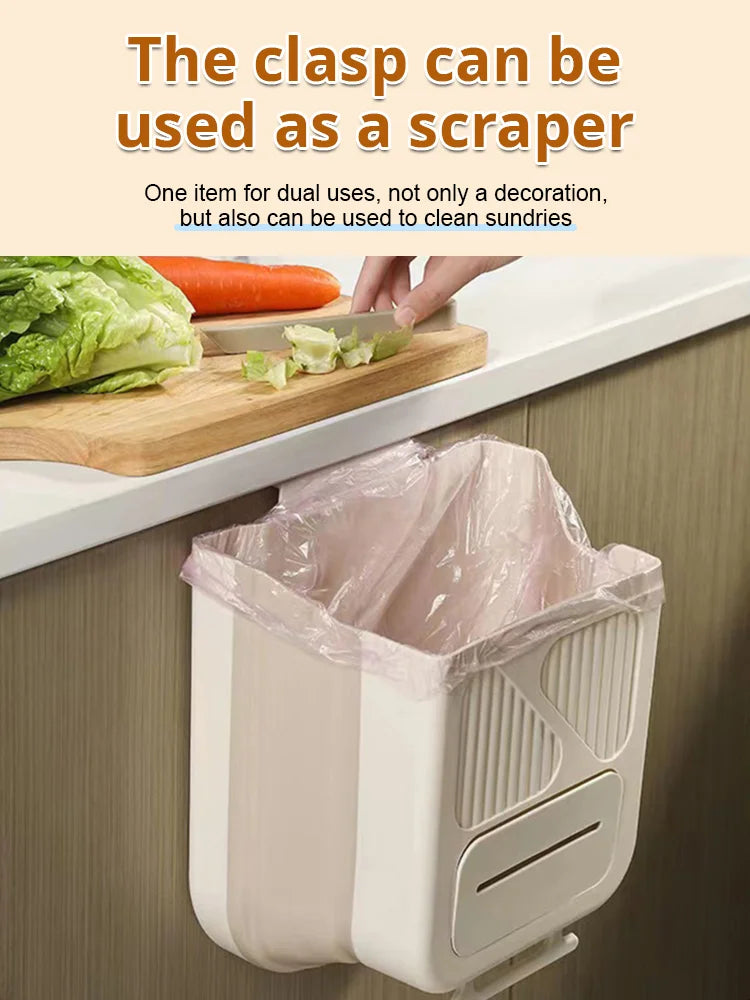 🗑️50% DE DESCUENTO AHORA!🕒Bote de basura colgante plegable – Ahorra espacio, a prueba de fugas y fácil de limpiar🧼
