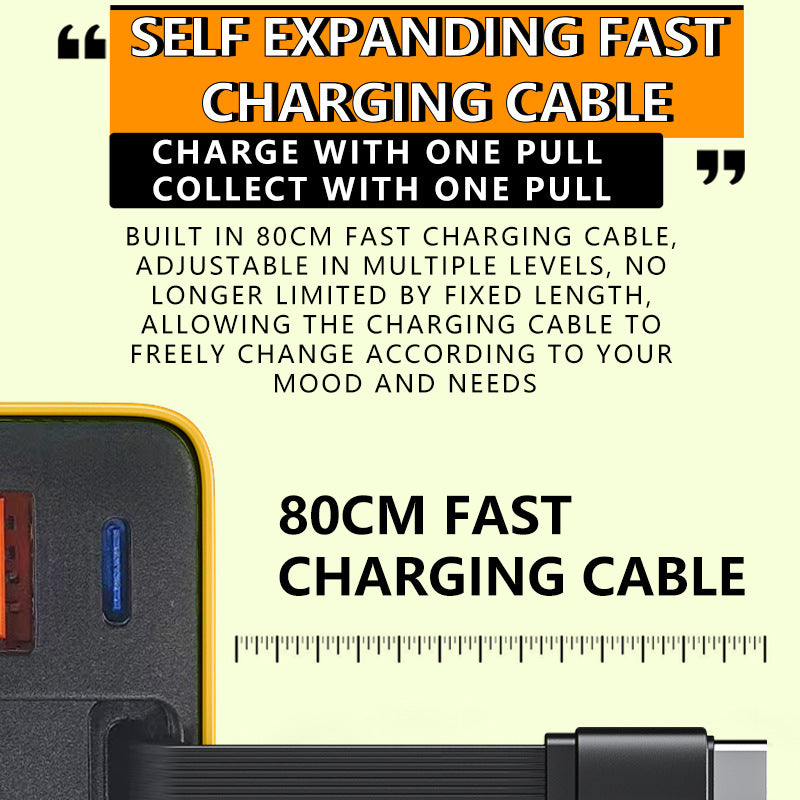 ⏳50% OFF💥65W Fast Charging Phone Charger Block with Retractable 80cm Type-C Cable