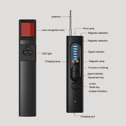 ✨ Hidden Camera & GPS Detector with 5 Search Modes and LCD Screen for Personal Protection