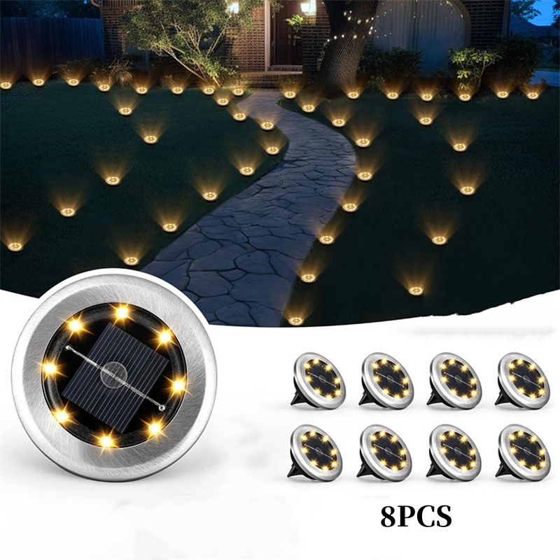 💡 50% OFF NOW! 🥳 8‑Pack Solar Path Lights – 8‑10hrs light & dusk‑to‑dawn – Durable & weather‑resistant – perfect for safe, lit gardens 🌿✨🏡