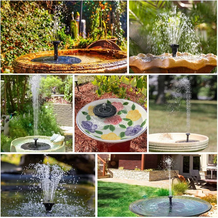 🔥Hot Sales 56% OFF🔥Solar Fountain, Solar Powered Bird Bath Fountain Pump with 4 Nozzles 1.4W Solar Panel Kit Water Pump, Outdoor Watering Submersible Pump for Pond, Pool, Garden, Fish Tank