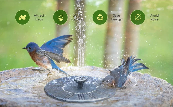 🔥Hot Sales 56% OFF🔥Solar Fountain, Solar Powered Bird Bath Fountain Pump with 4 Nozzles 1.4W Solar Panel Kit Water Pump, Outdoor Watering Submersible Pump for Pond, Pool, Garden, Fish Tank