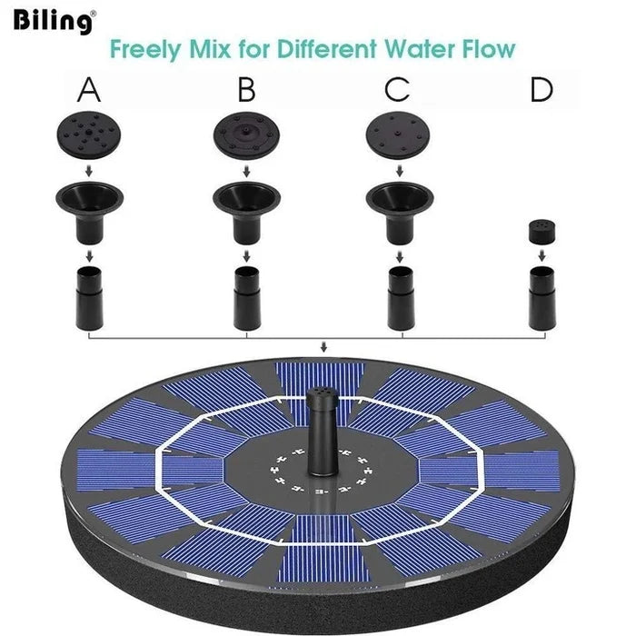 🔥Hot Sales 56% OFF🔥Solar Fountain, Solar Powered Bird Bath Fountain Pump with 4 Nozzles 1.4W Solar Panel Kit Water Pump, Outdoor Watering Submersible Pump for Pond, Pool, Garden, Fish Tank