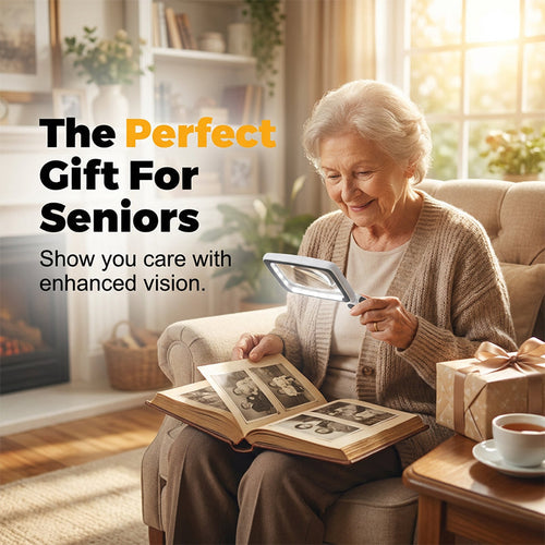 Pocket LED Magnifying Glass Folding Portable Lighted Magnifier for Reading Small Print Elderly