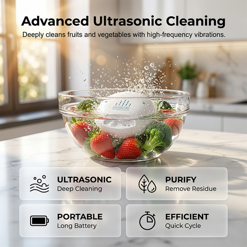Portable Ultrasonic Fruit & Vegetable Washer