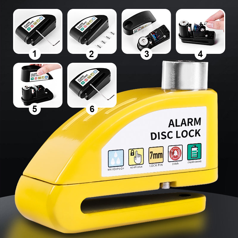 🔒 Motorcycle/bike disc lock with alarm | Immediate security and effective deterrent 🚨