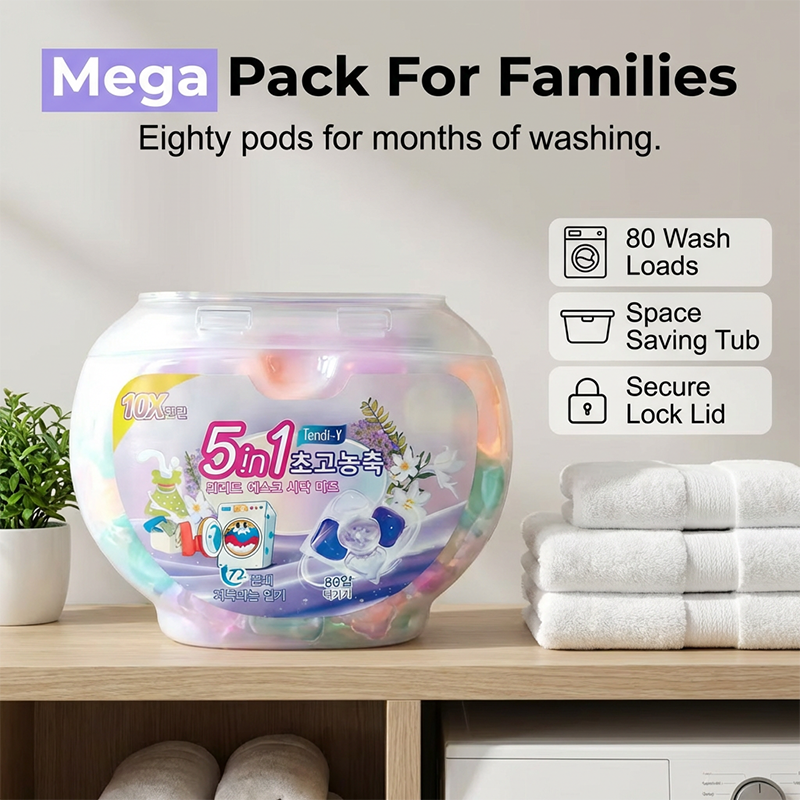 ✨2026 Hot Sale 55% OFF🔥5-in-1 White Musk Laundry Detergent Pods (80PCS)