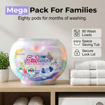 ✨2026 Hot Sale 55% OFF🔥5-in-1 White Musk Laundry Detergent Pods (80PCS)