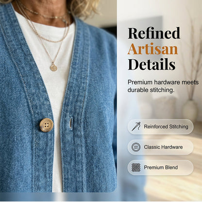 🥳HOT SALE🥳💥50% OFF! 🔥Women's Classic Button Front Denim Jacket