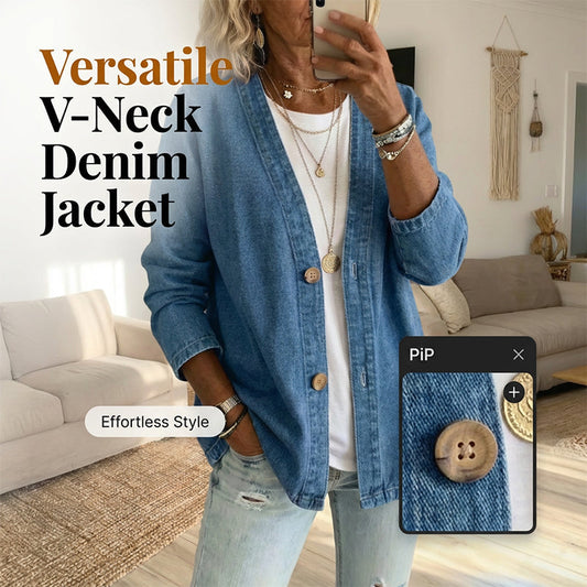 🥳HOT SALE🥳💥50% OFF! 🔥Women's Classic Button Front Denim Jacket