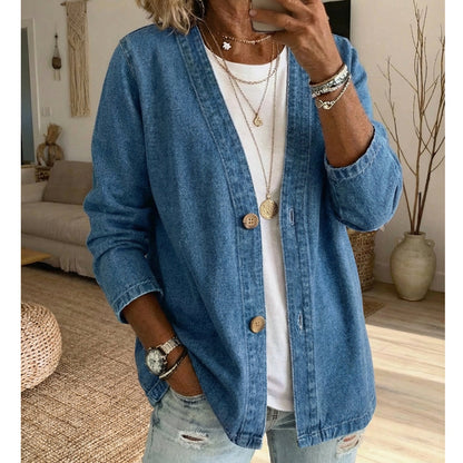 🥳HOT SALE🥳💥50% OFF! 🔥Women's Classic Button Front Denim Jacket