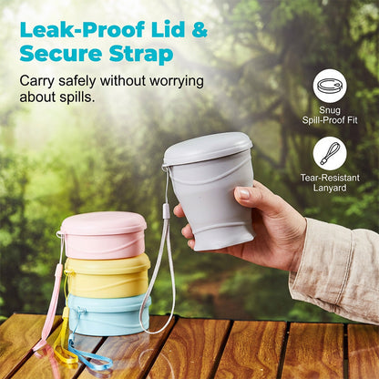 Collapsible Silicone Travel Cup with Lid
