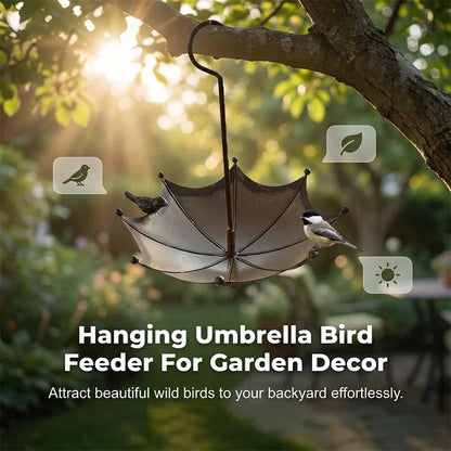 Hanging Umbrella Bird Feeder & Bath – Dual-Use, Rust-Resistant, Vintage Style & Perfect for Garden Decor ☂️