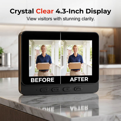 ⏰Smart Video Doorbell with 4.3' Display – Two-Way Audio, Night Vision, Wide Angle