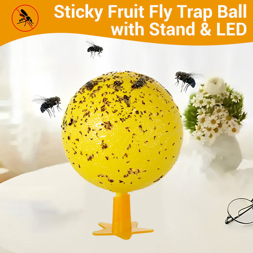 ⏰🎁Sticky Fruit Fly Trap Ball with Stand & LED