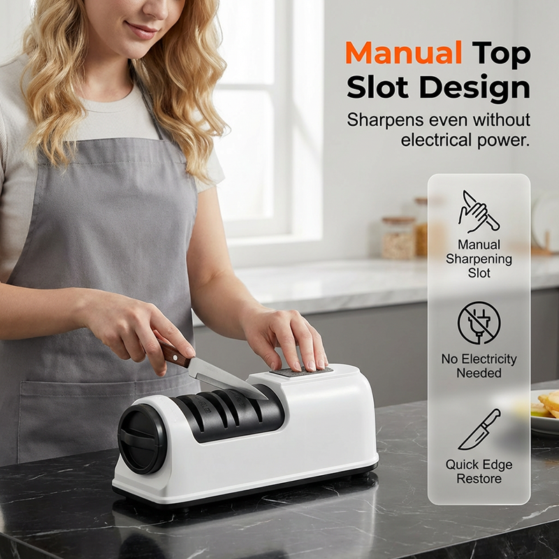 3-Stage Electric & Manual Knife Sharpener