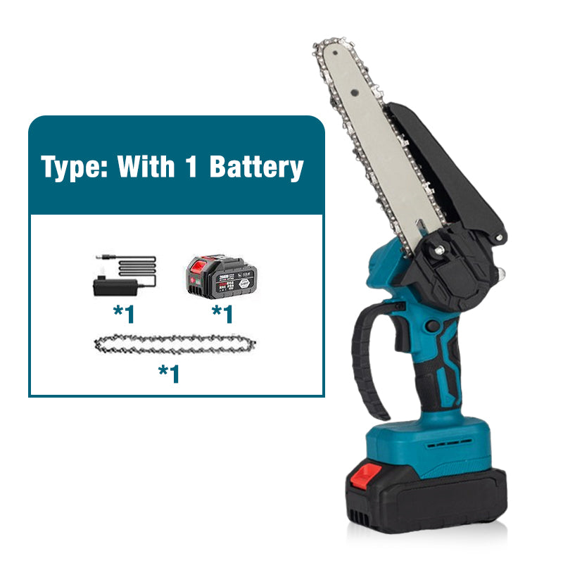 6-tommers batteridrevet minikjedesag med 2 batterier