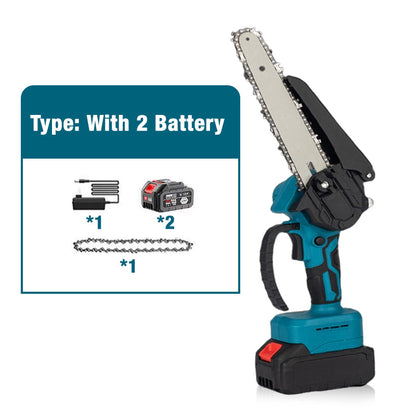 6-tommers batteridrevet minikjedesag med 2 batterier