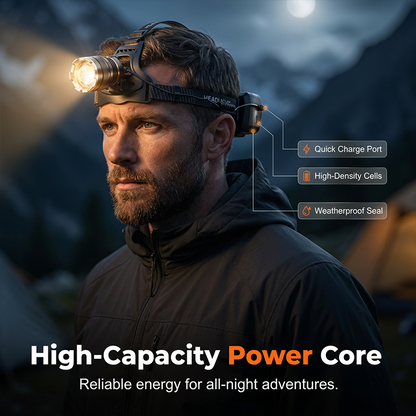 Rechargeable Zoomable Headlamp with Motion Sensor