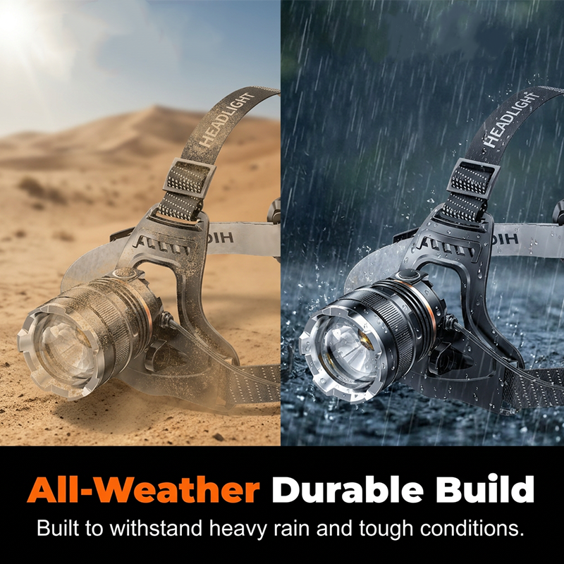 Rechargeable Zoomable Headlamp with Motion Sensor