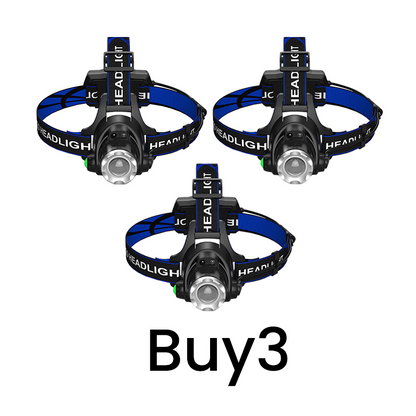 Rechargeable Zoomable Headlamp with Motion Sensor