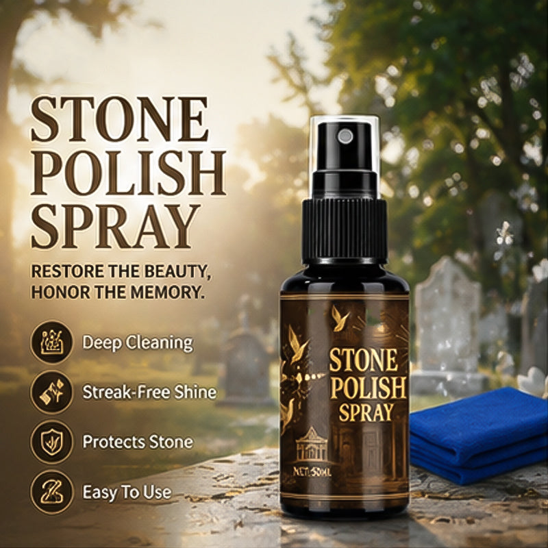 🏛️ Grave Marker Cleaning Spray + Microfiber Cloth – Removes moss and dirt – Cash on delivery 🔥✨