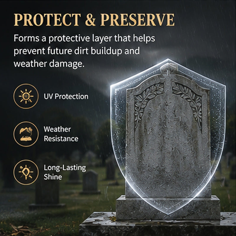 🏛️ Grave Marker Cleaning Spray + Microfiber Cloth – Removes moss and dirt – Cash on delivery 🔥✨