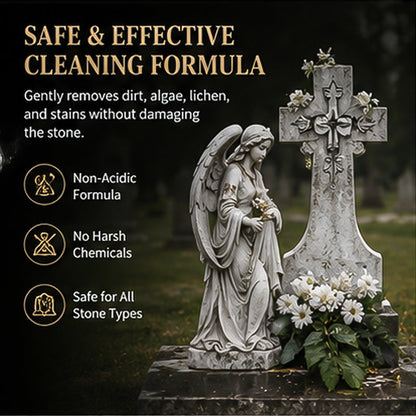 🏛️ Grave Marker Cleaning Spray + Microfiber Cloth – Removes moss and dirt – Cash on delivery 🔥✨