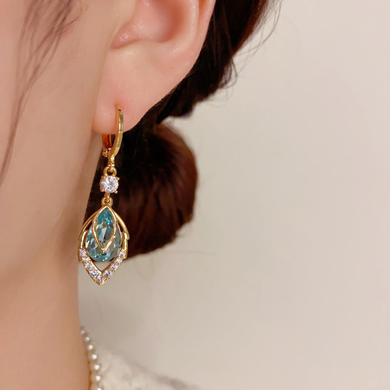 ✨Sky Blue Drop Dangle Hoop Earrings