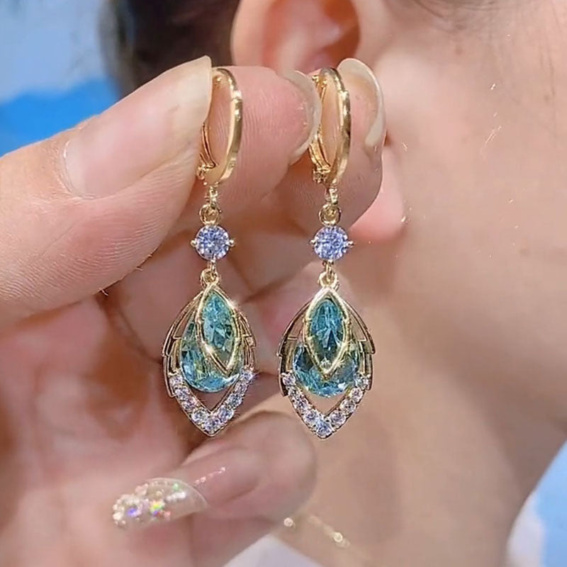 ✨Sky Blue Drop Dangle Hoop Earrings