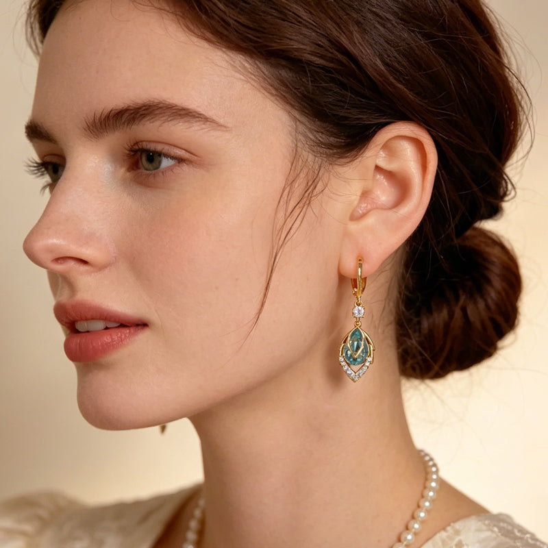 ✨Sky Blue Drop Dangle Hoop Earrings
