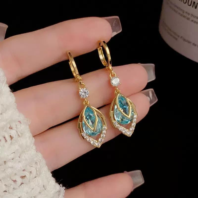 ✨Sky Blue Drop Dangle Hoop Earrings