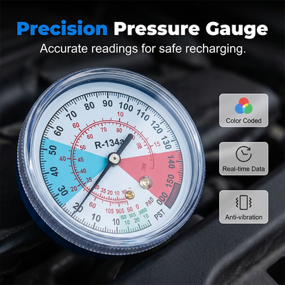 🔧 ❄️ R134a AC Refrigerant Charging Hose with Gauge – Leak-proof, easy read & compatible with cars, trucks or home AC – safe DIY recharge 🚗