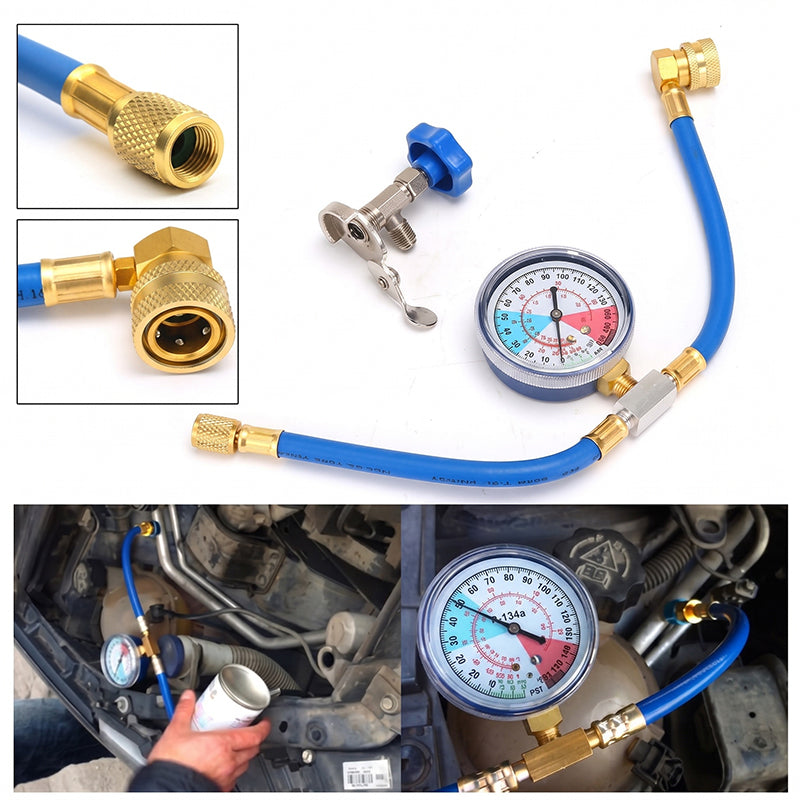 🔧 ❄️ R134a AC Refrigerant Charging Hose with Gauge – Leak-proof, easy read & compatible with cars, trucks or home AC – safe DIY recharge 🚗