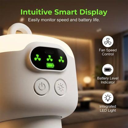 🌀 ✨ Rechargeable Ceiling Fan with LED Light – 8000mAh Battery, Remote Control, Quiet Motor 🏠