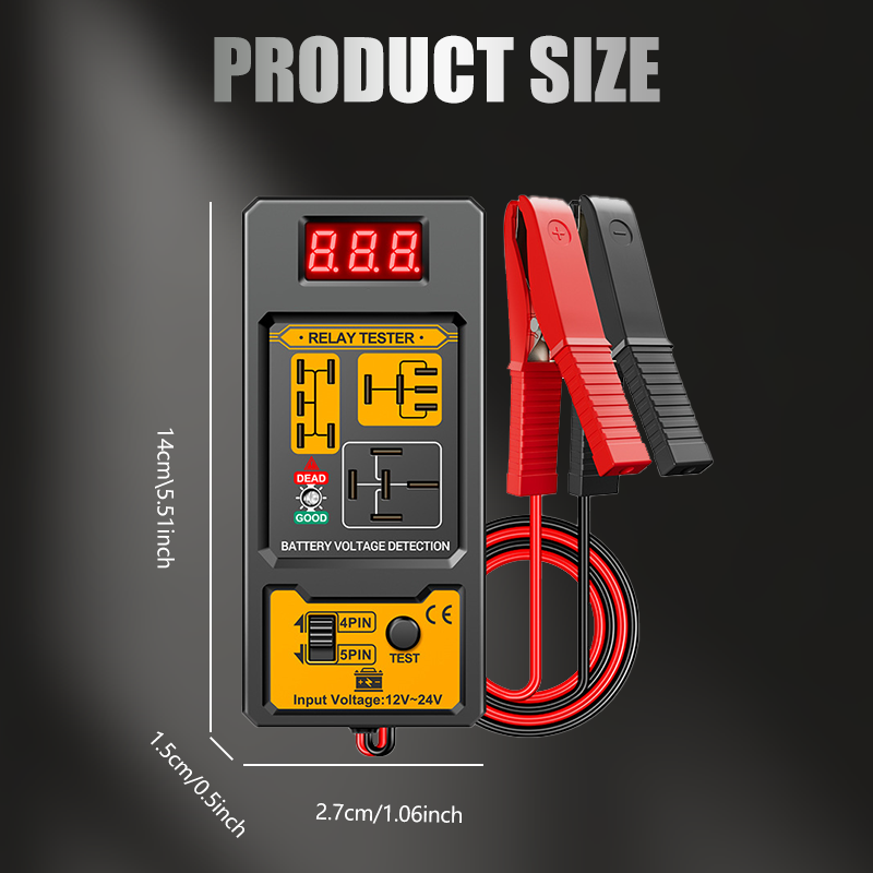12V/24V Automotive Relay Voltage Tester with LED Indicator
