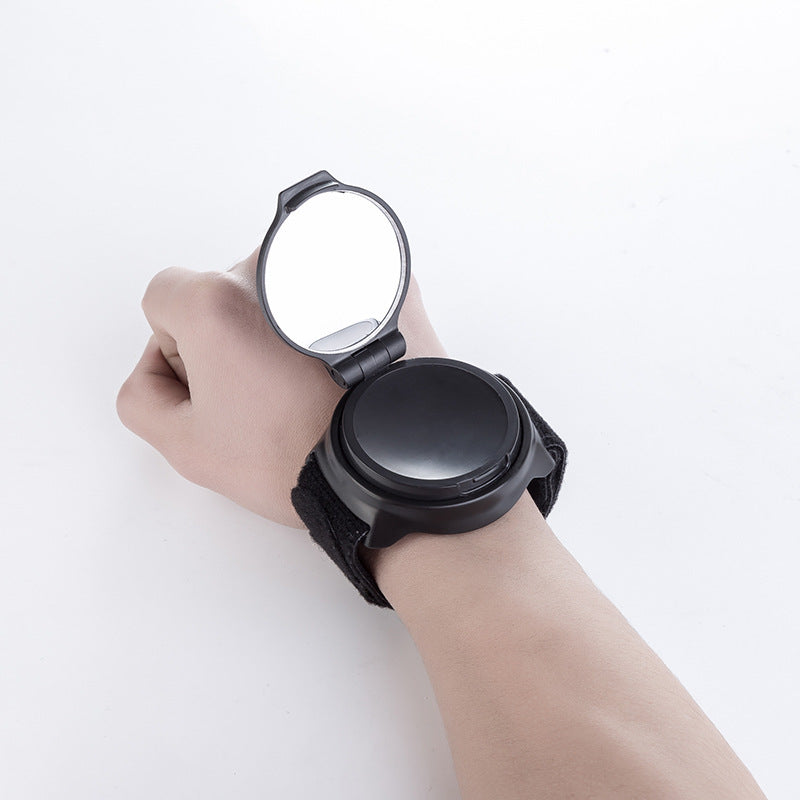 Bicycle wrist safety rear-view mirror