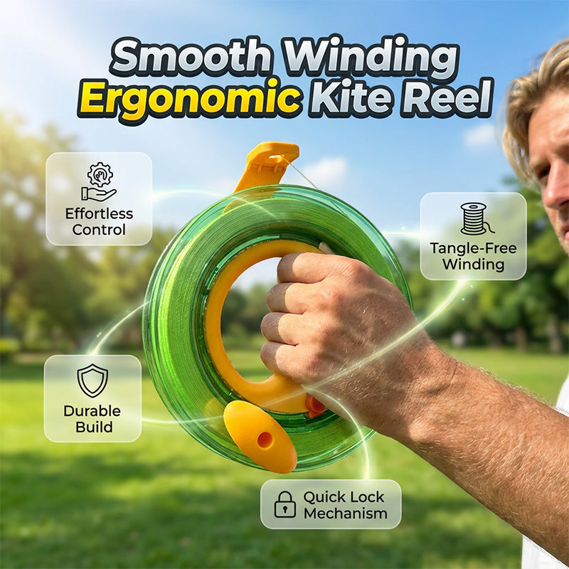 Ergonomic Kite Line Winder with Lock