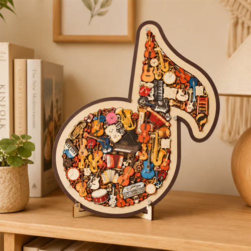 📢📢50% OFF !! ⏰Wooden Musical Note Jigsaw Puzzle🎶🧩