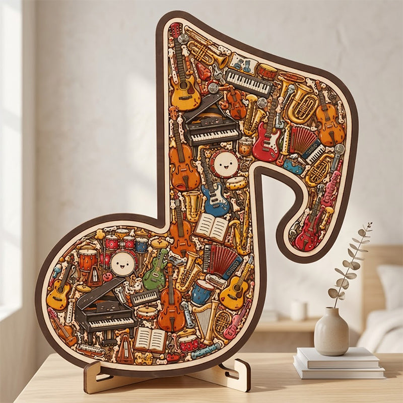📢📢50% OFF !! ⏰Wooden Musical Note Jigsaw Puzzle🎶🧩