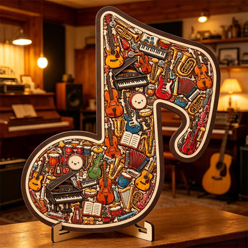 📢📢50% OFF !! ⏰Wooden Musical Note Jigsaw Puzzle🎶🧩