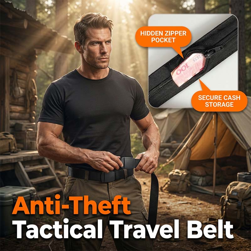 Tactical Travel Belt with Hidden Money Pocket