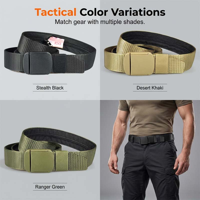 Tactical Travel Belt with Hidden Money Pocket
