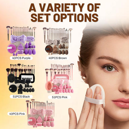 📢📢50% OFF !! ⏰ All-in-One Makeup Brush & Sponge Set