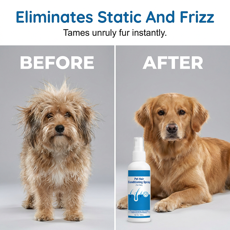Gentle Pet Detangling Spray for Matted Fur